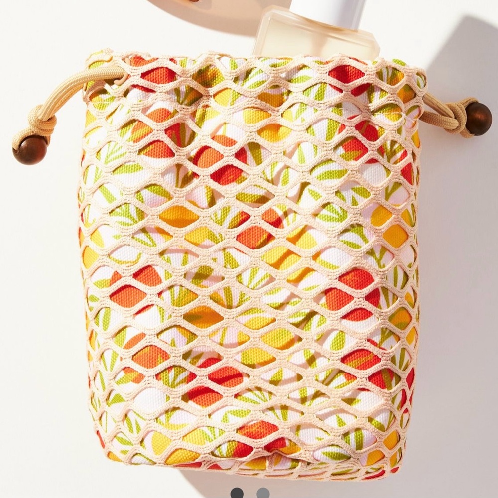 NWT Anthropologie Colorful Canvas Drawstring Bag - Picture 2 of 5